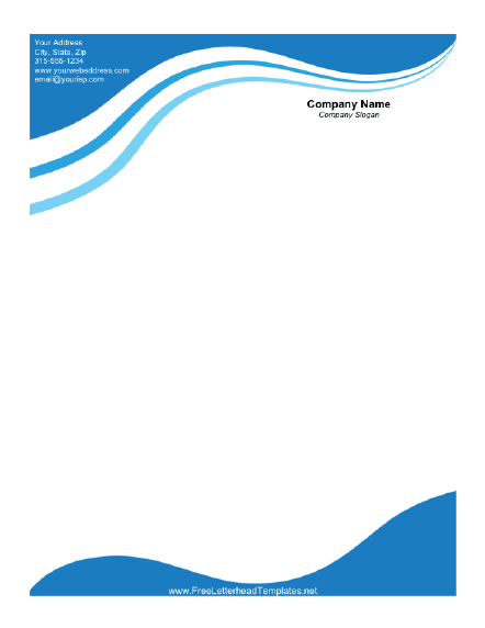 Business Letterhead With Blue Waves